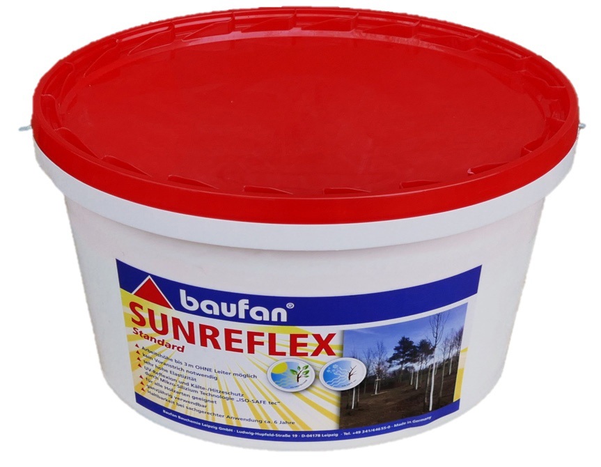 Enduit de protection Sunreflex peut être peint, bidon à 6 kg, (incl. 1 non-tissés d'affilage)